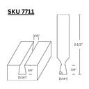 5/16" Dovetail (9 deg.) Bit  C