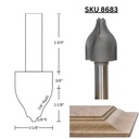 4pc Vertical Raised Panel Bit Set, 1/2"Shank