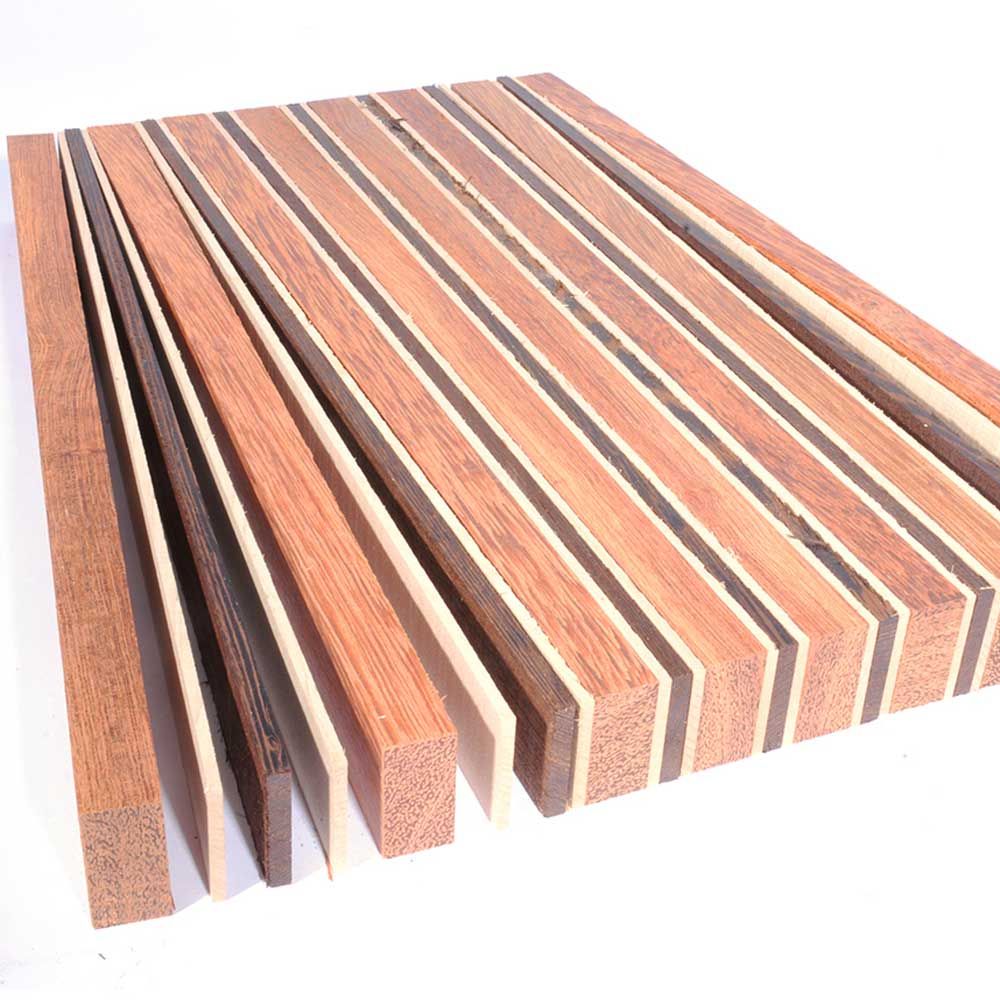 Hardwood Cutting Board Kit Andira  Maple Wenge -  Large