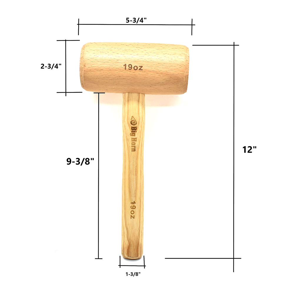 19 Oz Beechwood Woodworking Wooden Mallet