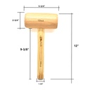 19 Oz Beechwood Woodworking Wooden Mallet