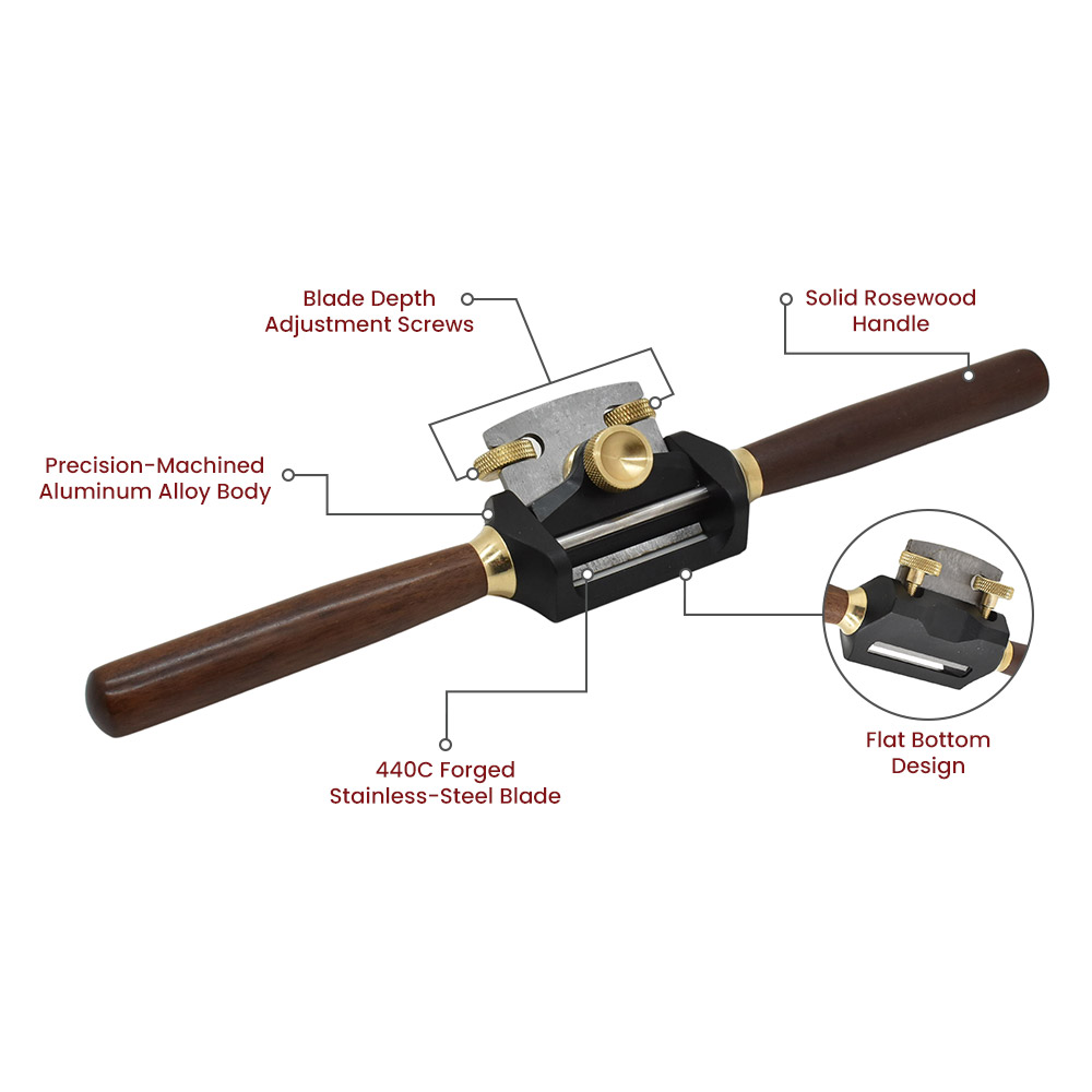 Woodworker Adjustable Spokeshave with Rosewood Handle