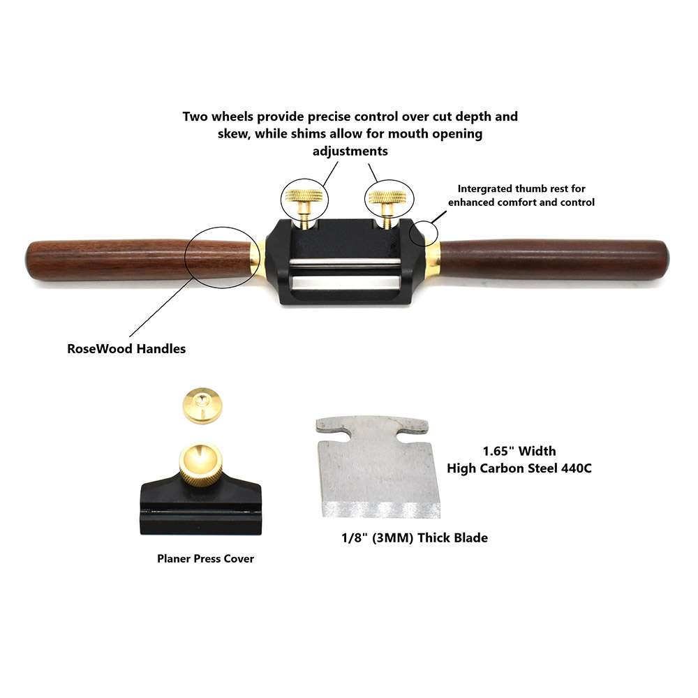 Woodworker Adjustable Spokeshave with Rosewood Handle