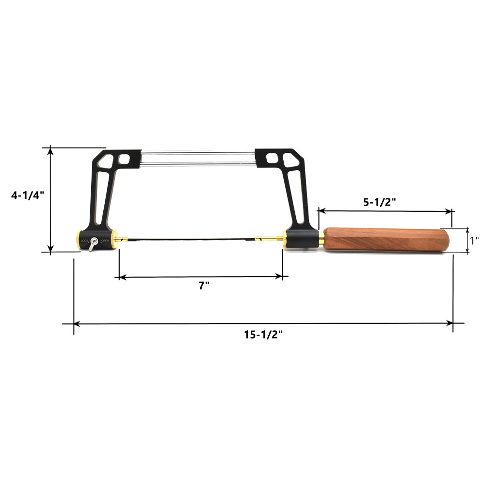 Coping Saw with 15T/18T/24T High Speed Steel Saw Blades - Rosewood Handle