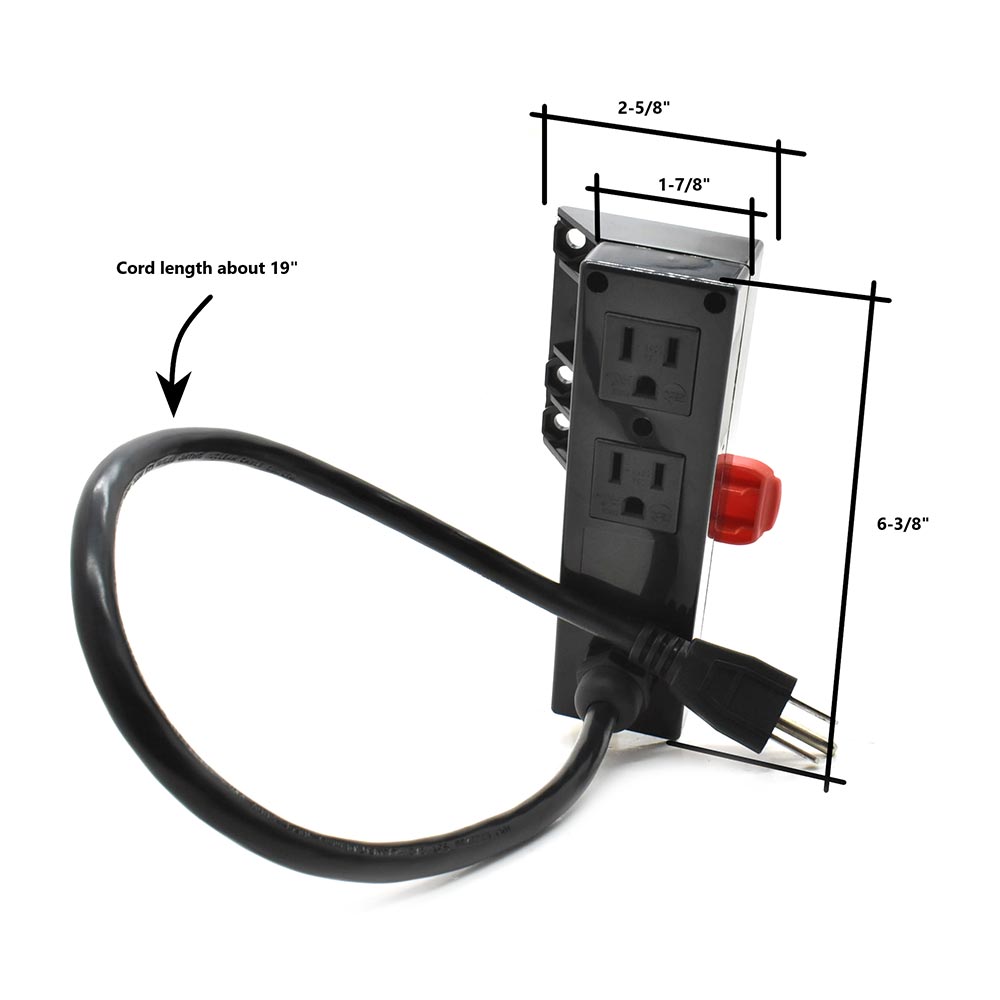 Movable Power Connector, 125V, 15A with 1.6ft long cord 14 AWG (SE5020)