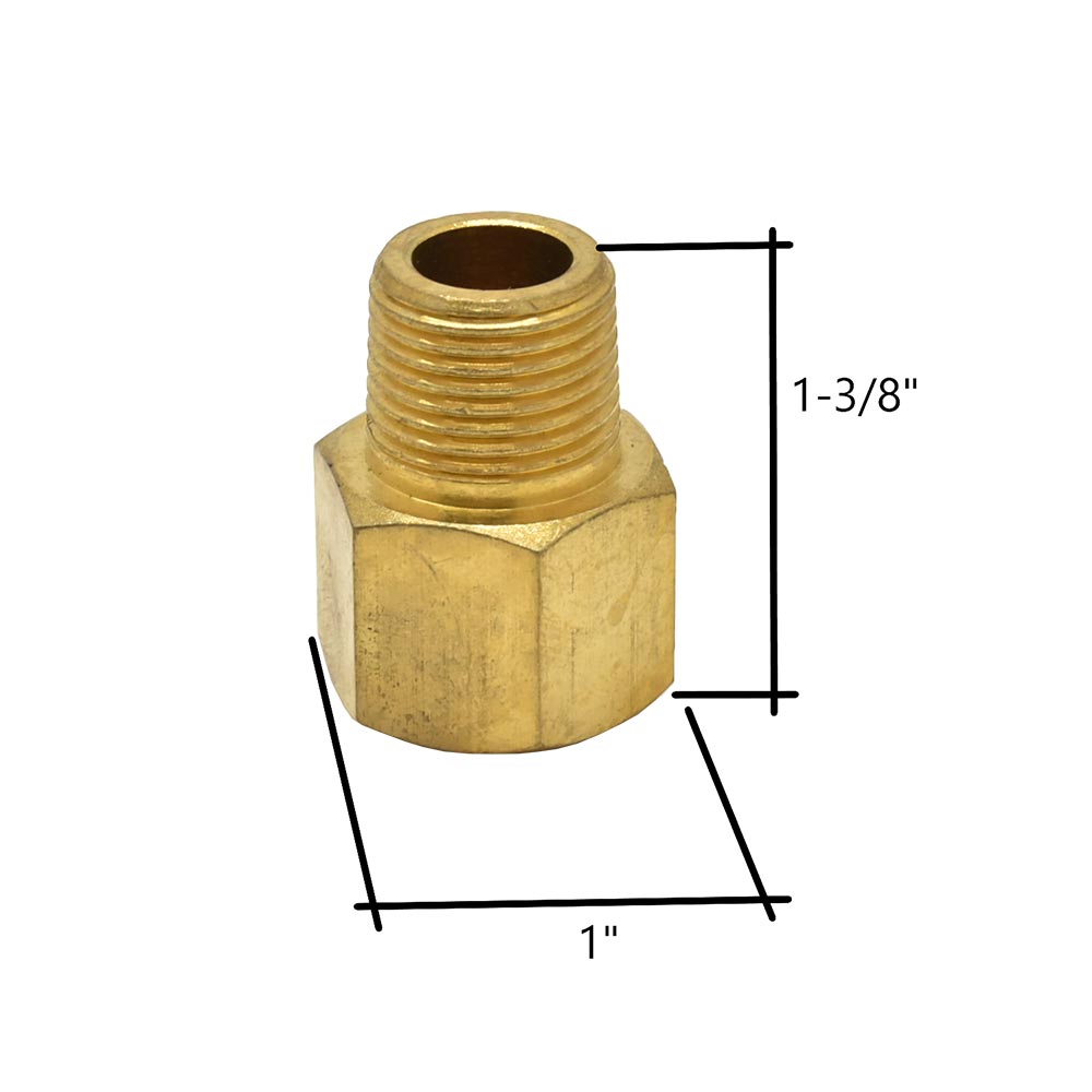 3/8" MPT x 3/8" FPT Brass Hex Bushing - 100 Pack Bulk