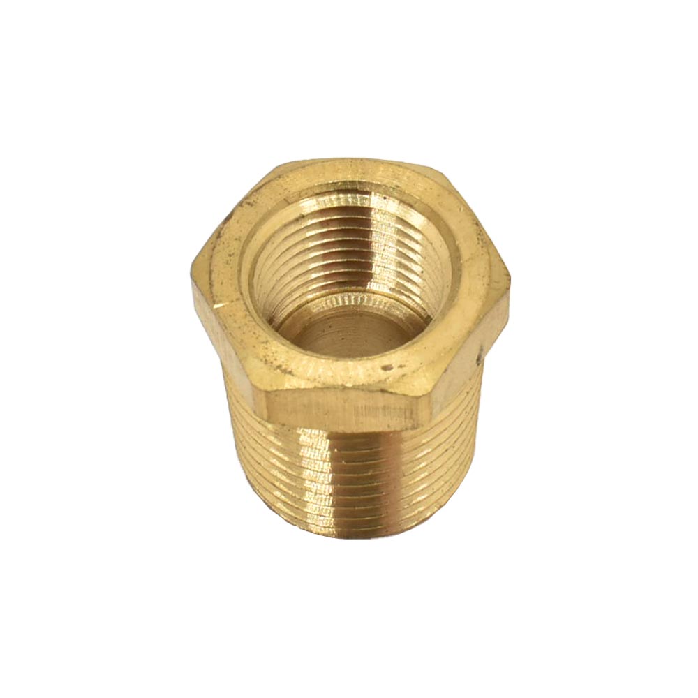 1/2" MPT x 3/8" FPT Brass Hex Bushing Reducer - Six Display pack