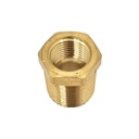 1/2" MPT x 3/8" FPT Brass Hex Bushing Reducer - Six Display pack