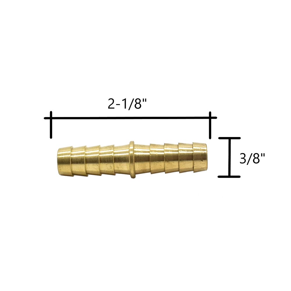 3/8" Brass Hose Barb Splicer - Single Display Pack