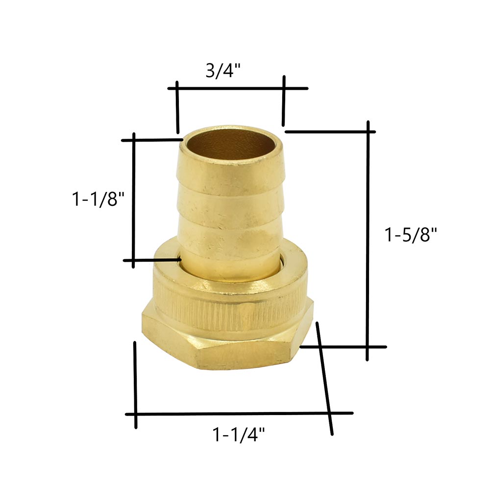 3/4" GHT Female x3/4"" Barb Hose Fitting