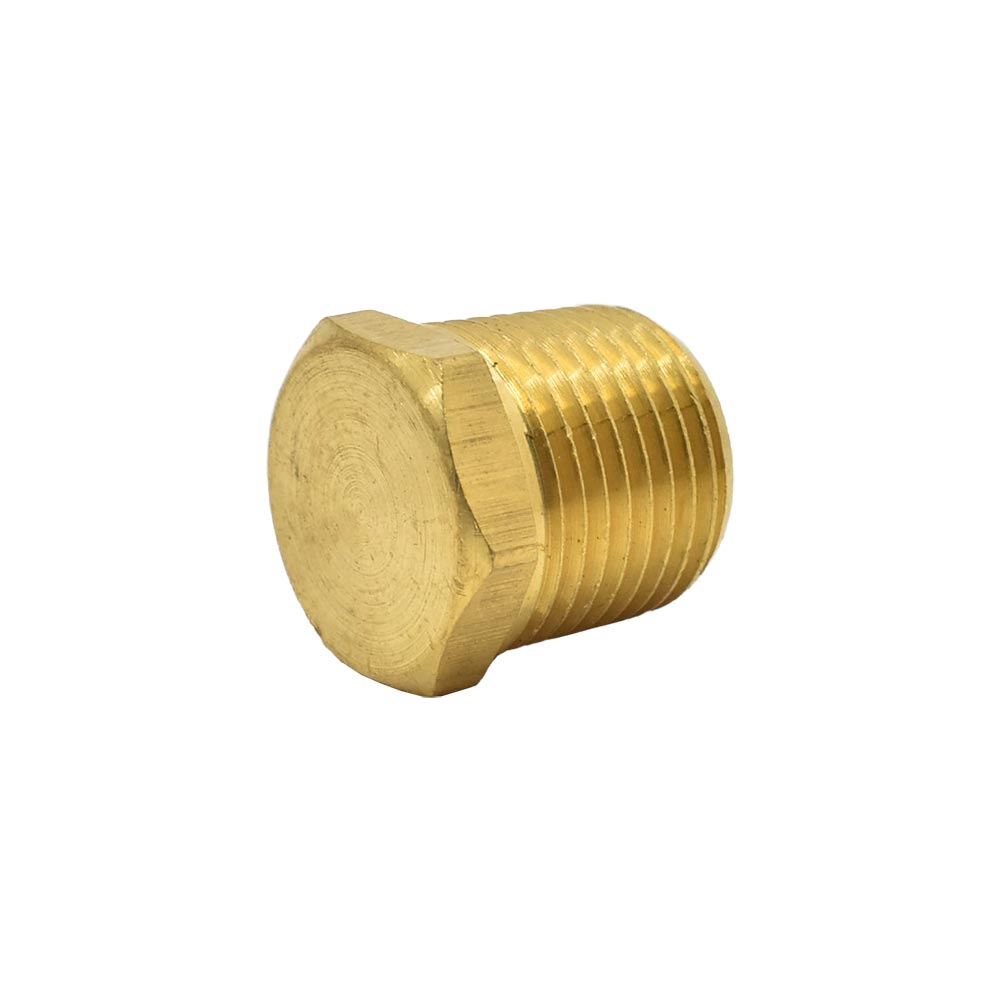 3/8" MPT Brass Hex Plug - 100 Pack Bulk