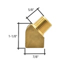 3/8" Street Pipe 45 DEGREE Elbow - 50 Pack Bulk
