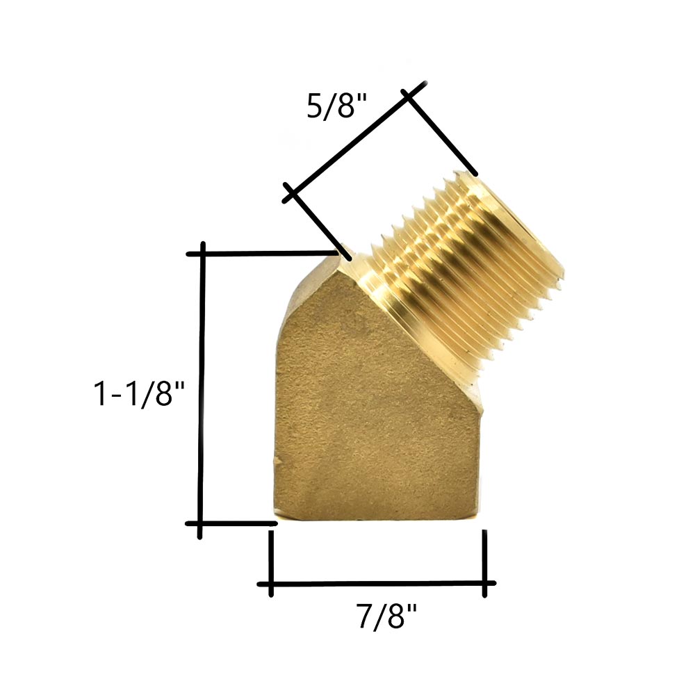 3/8" Street Pipe 45 DEGREE Elbow - Six Display Pack