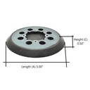 (TMT Only)  Aftermarket 5" Dia , 8 Vacuum Holes Hook & Loop Sanding Pad - Dewalt N329079 - 4 Pack