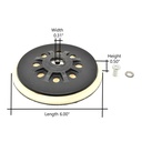 6" Diameter 8 Vacuum Holes Hook & Loop Sanding Pad Compatible with Festool OE# 498986, 498987 & 498988