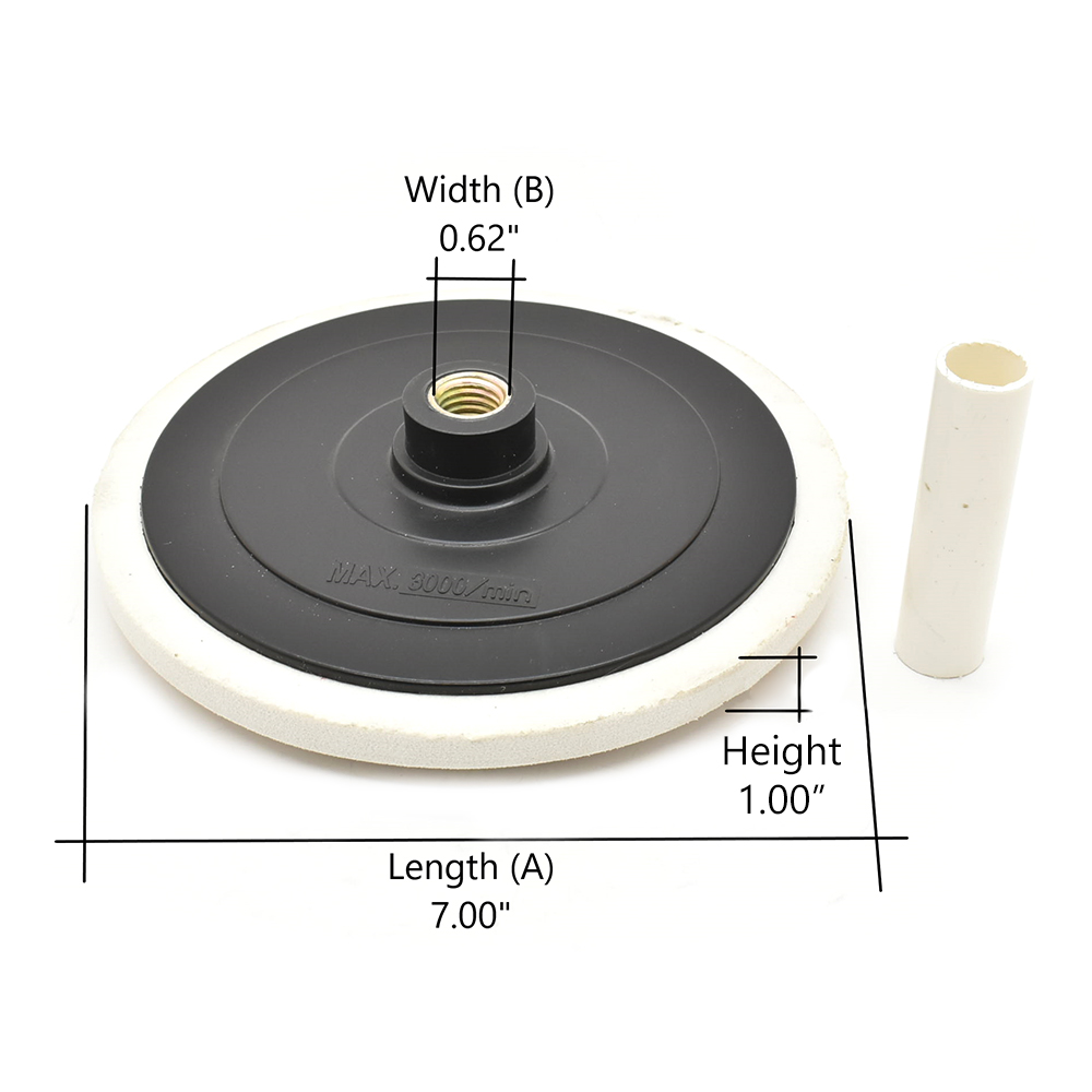 7"- 5/8"-11 UNC  Hook & Loop Polisher Backing Pad - w/center hole & alignment guide. Mak OE #743052-5