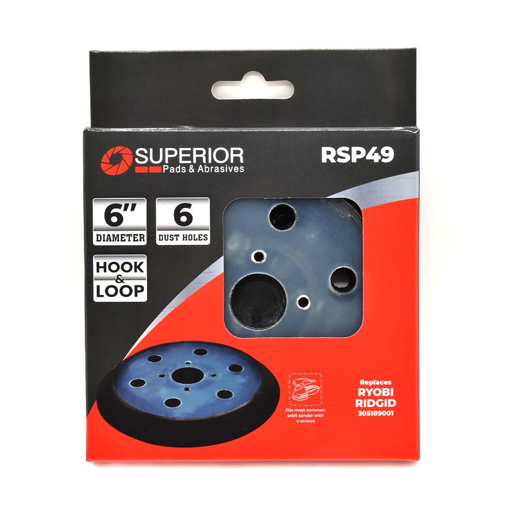 6” Ridgid Hook and Loop Pad replaces Ridgid p/n 305189001