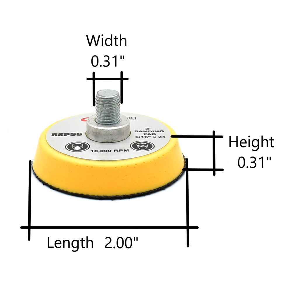 2" Hook & Loop Sanding Pad with 5/16"-24 Threads