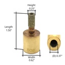 Glass grinding bit 1/4" x 50 grit (19181)
