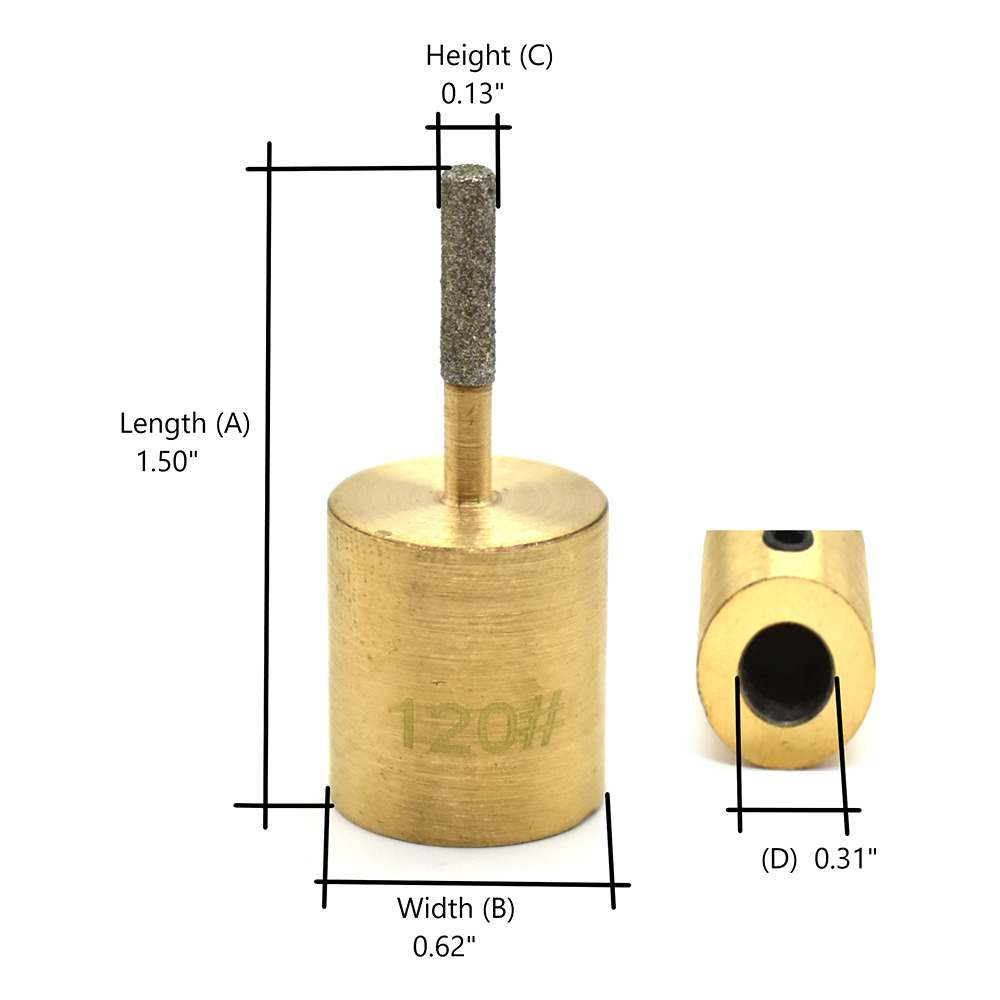 Glass grinding bit 1/8" x 120 grit (GB1B)
