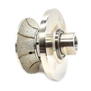 1-1/4" Full Bullnose Vacuum Brazed Diamond Profile Wheel with 5/8"-11 Female Threads
