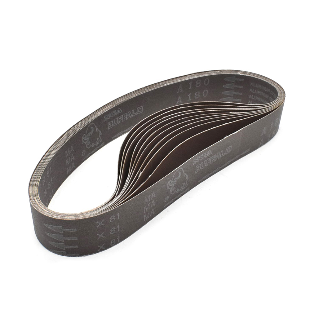 1-1/2" x 30" Aluminum Oxide Sanding Belt, 180 Grit - 10 Pack