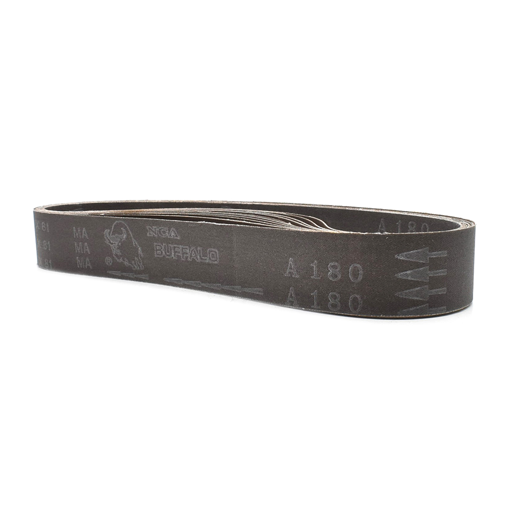 1-1/2" x 30" Aluminum Oxide Sanding Belt, 180 Grit - 10 Pack