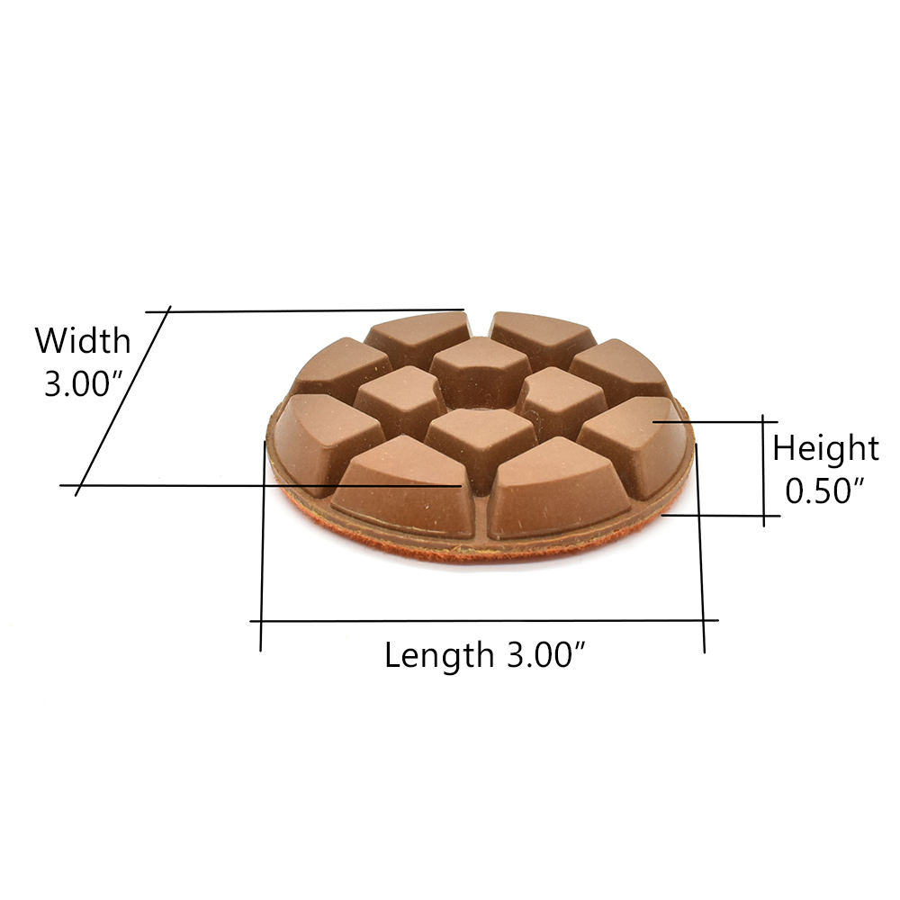 Resin Dry/Wet Floor Pad, 3" 9mm Thick, 100 Grit