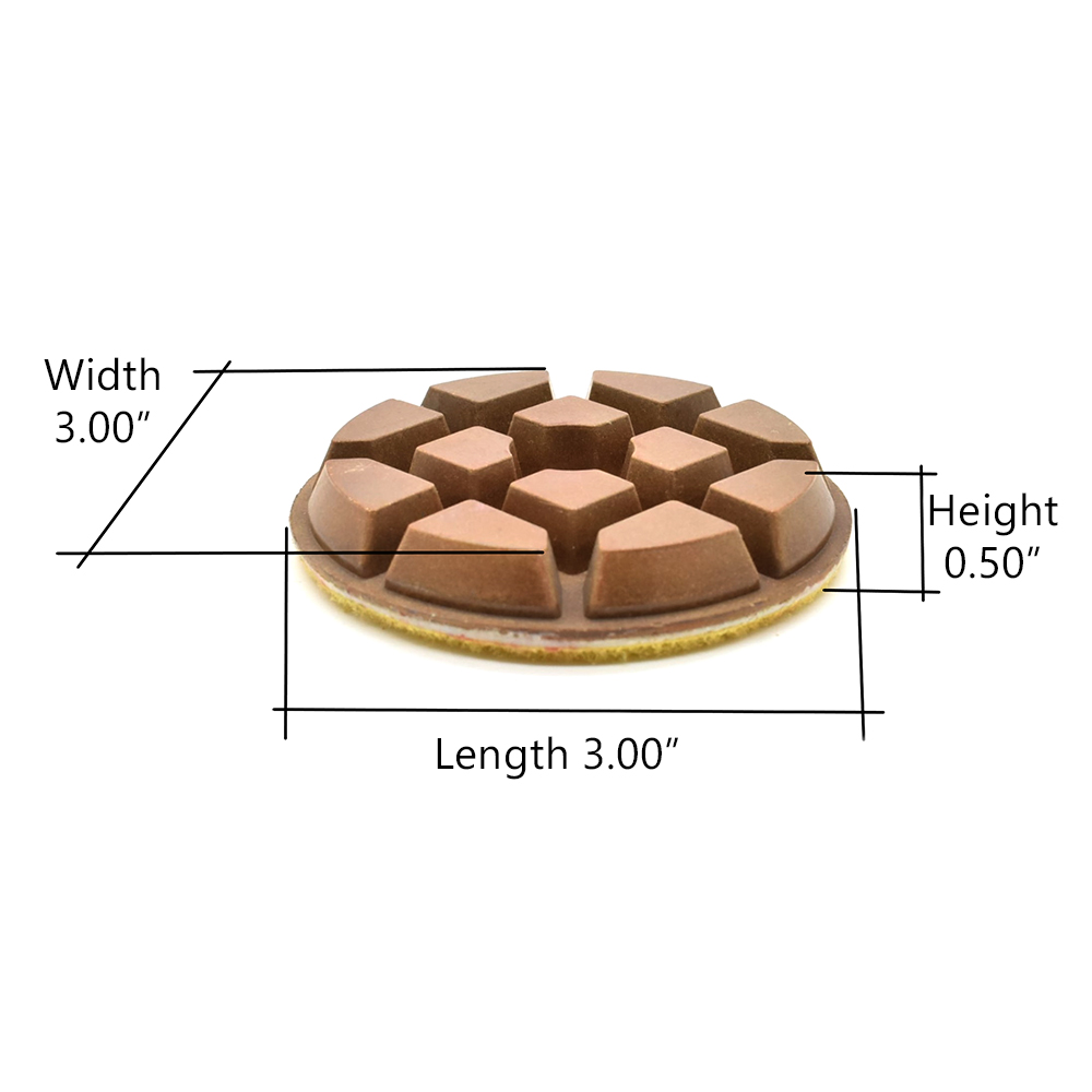 Resin Dry/Wet Floor Pad, 3" 9mm Thick, 200 Grit