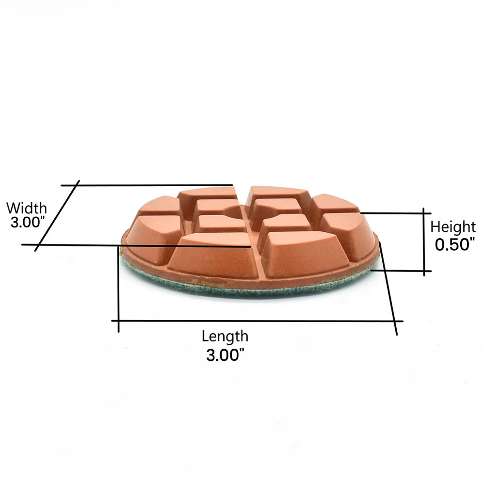 Resin Dry/Wet Floor Pad, 3" 9mm Thick, 3000 Grit