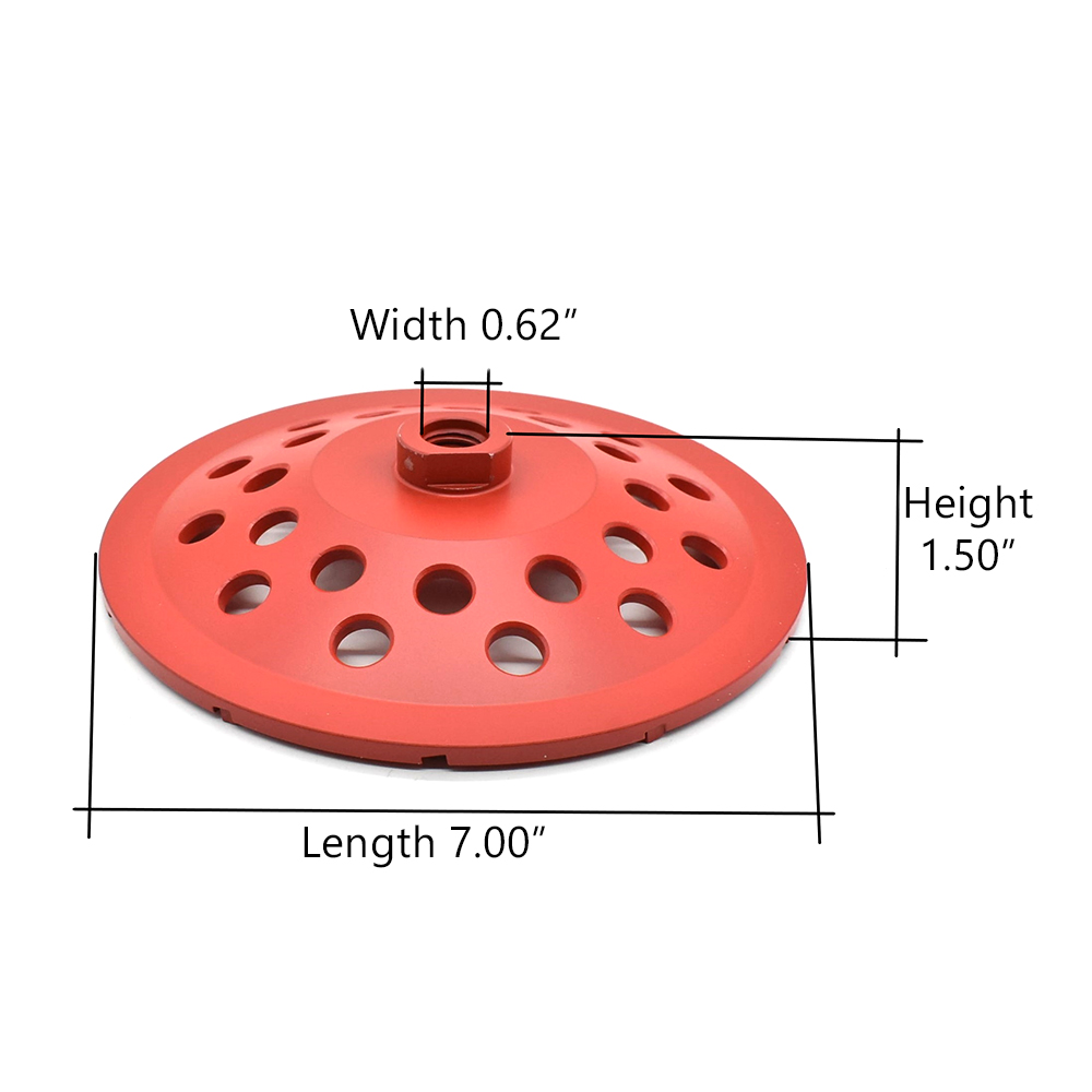 7" PCD Grinding Cup Wheel (Steel Body) with 5/8"-11 Threads