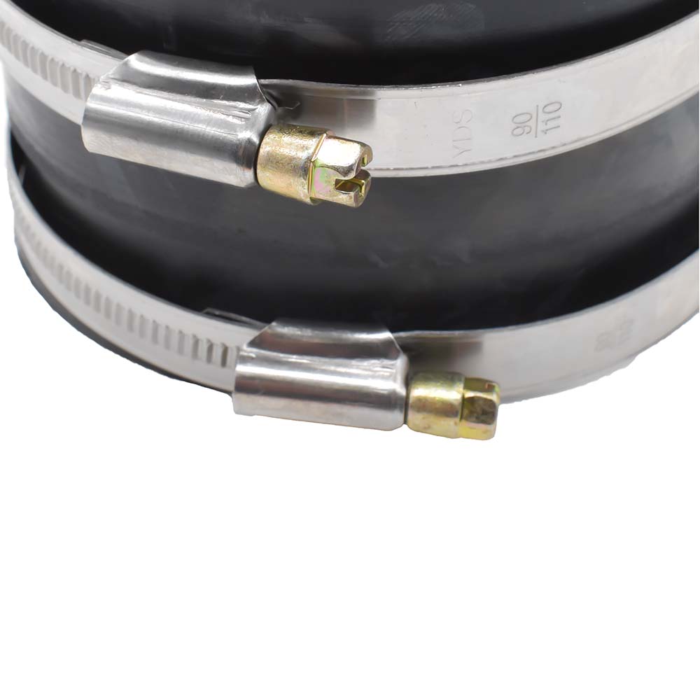 4" Rubber Connecting Tube with Stainless Steel Hose Clamps