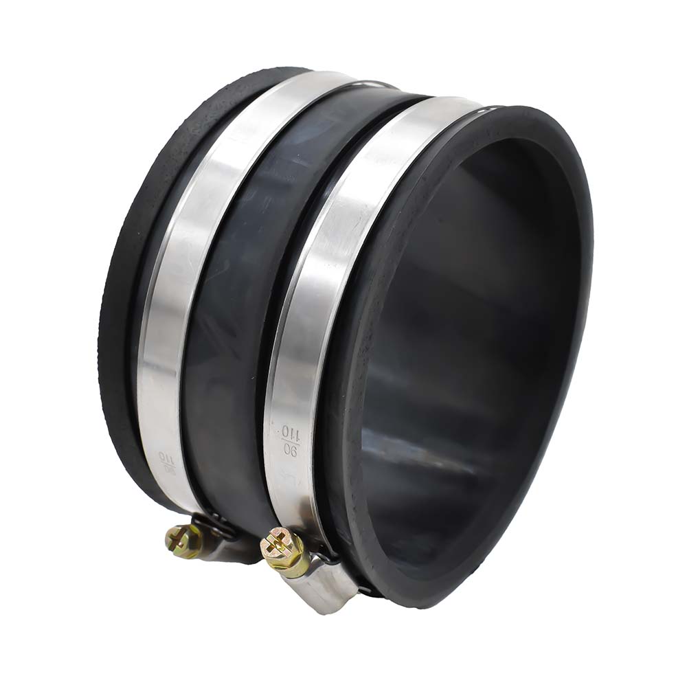 4" Rubber Connecting Tube with Stainless Steel Hose Clamps