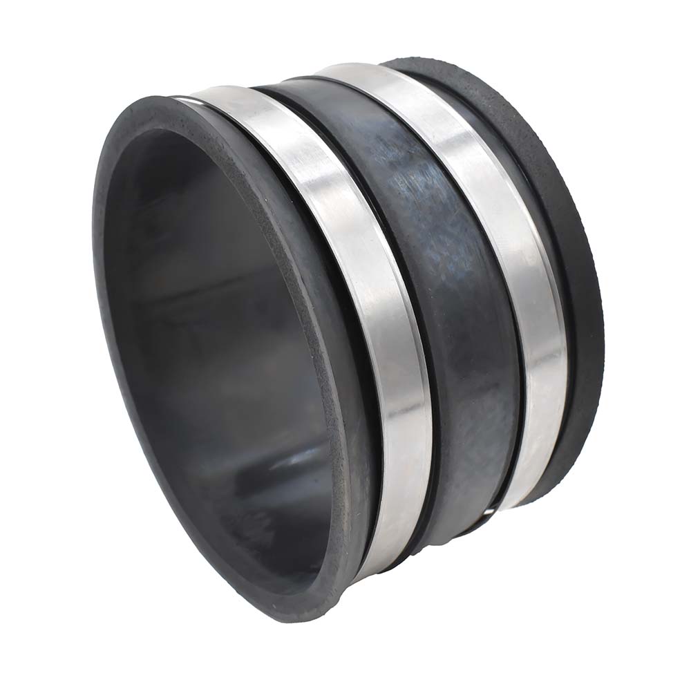 4" Rubber Connecting Tube with Stainless Steel Hose Clamps