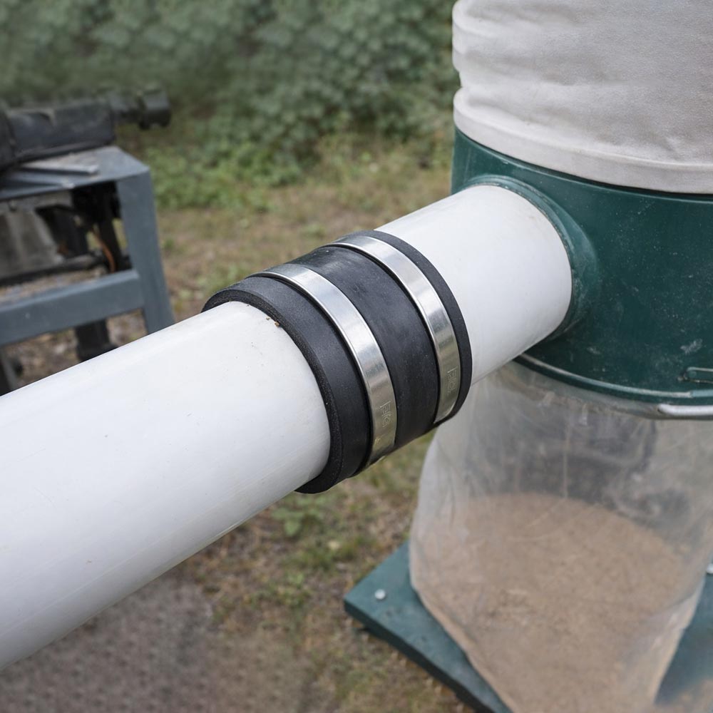 4" Rubber Connecting Tube with Stainless Steel Hose Clamps