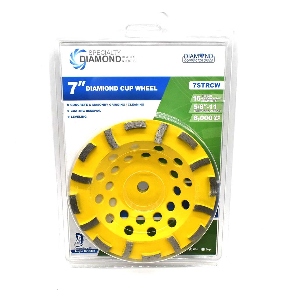 7" Grinding Turbo Cup Wheel (Steel Body) with 5/8"-11 Threads