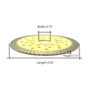 4.5" Turbo Diamond Blade  20mm (0.78") Arbor with 5/8" Brass Adapter Ring
