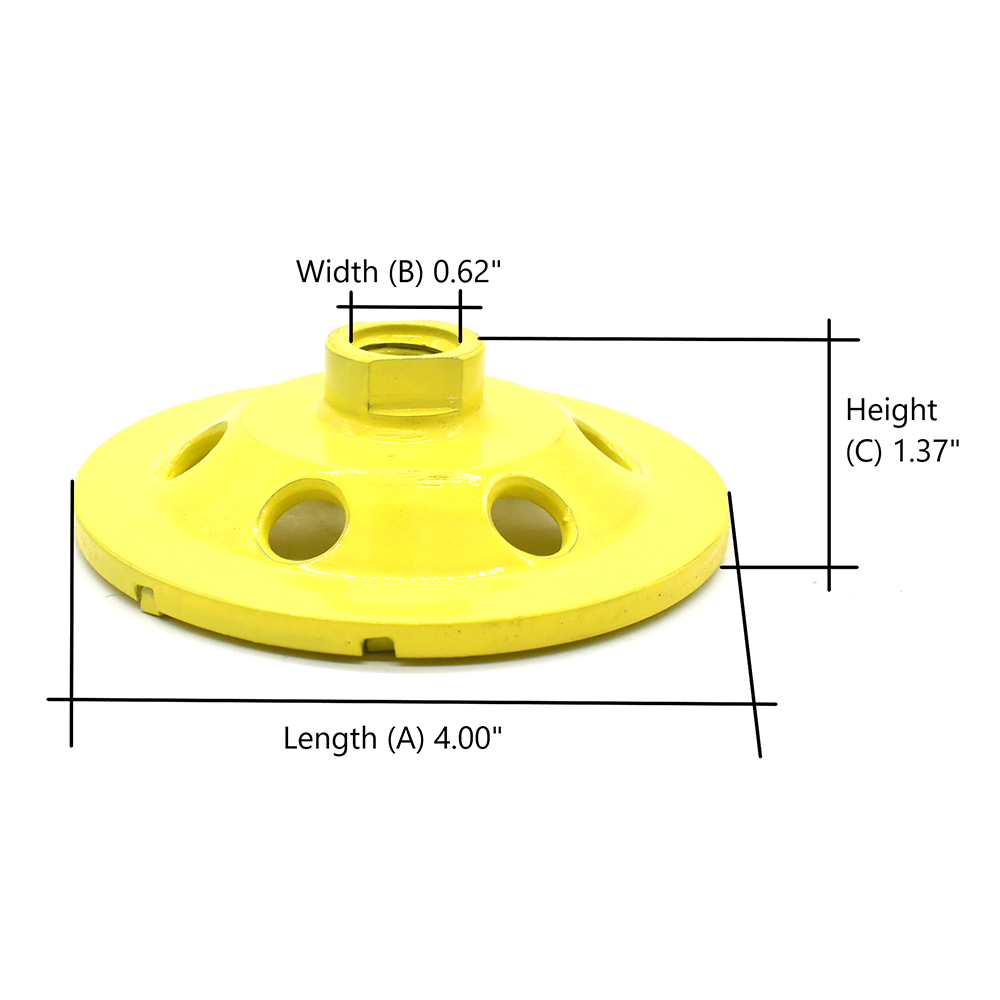 4" PCD Grinding Cup Wheel (Steel Body) with 5/8"-11 Threads