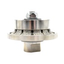3/16" Radius Vacuum Brazed 65mm Premium Diamond Profile Wheel with 5/8" x 11 Female Threads
