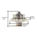 3/16" Radius Vacuum Brazed 65mm Premium Diamond Profile Wheel with 5/8" x 11 Female Threads
