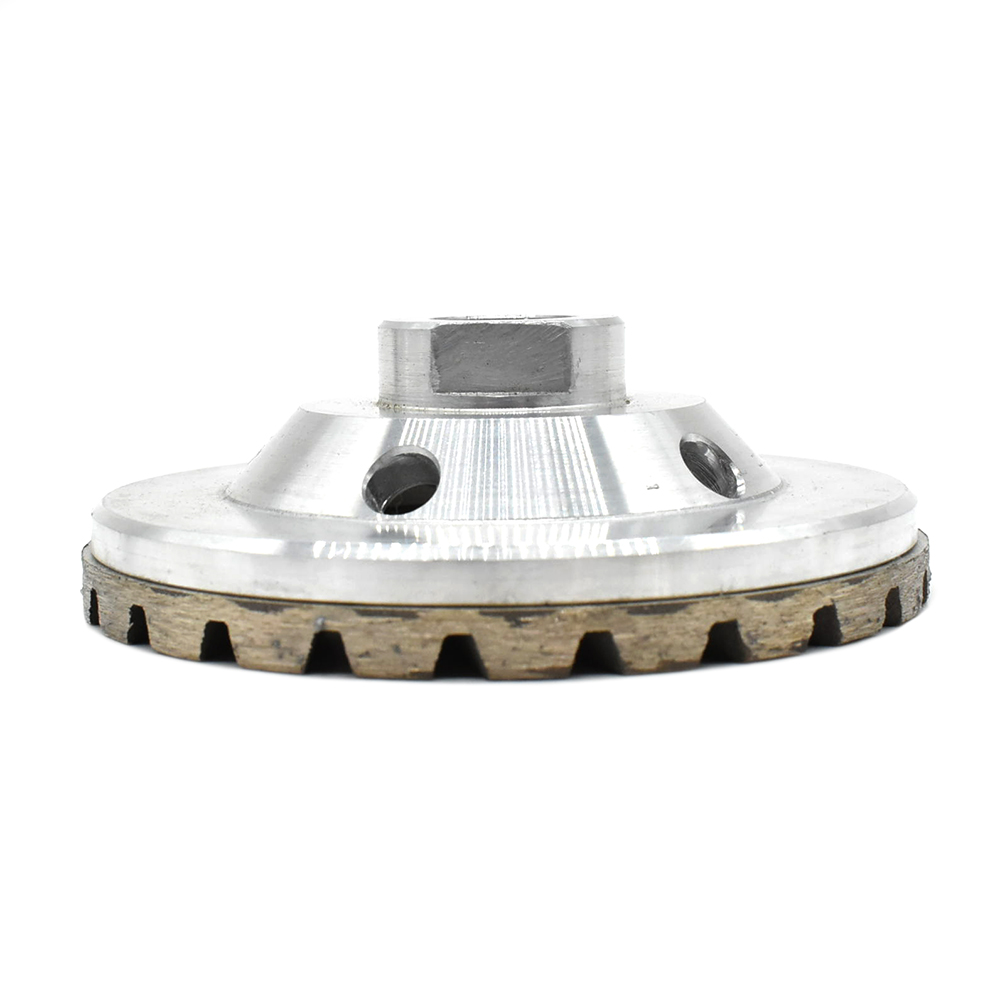 4" Diamond Turbo Cup Wheel 5/8" x 11 Threads, Aluminum Body