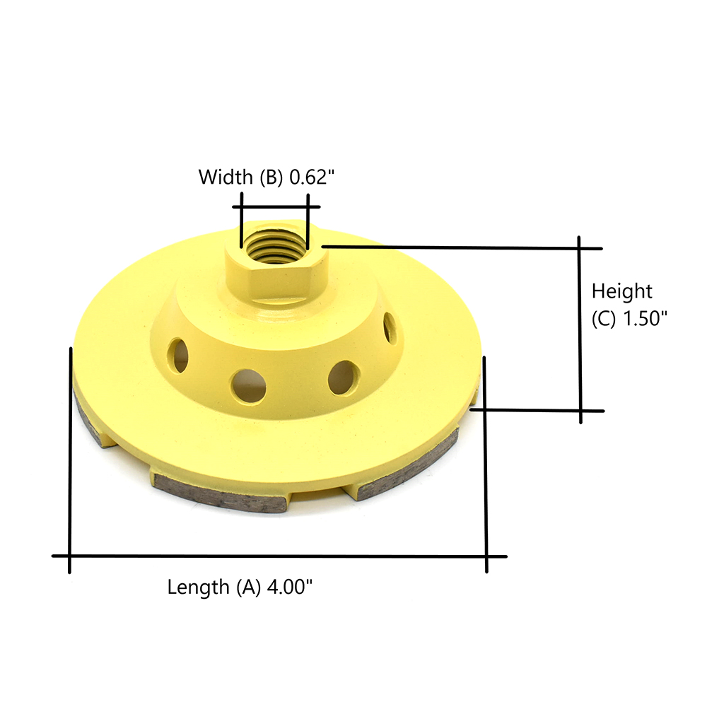4" Grinding Cup Wheel (Steel Body) with 5/8"-11 Threads