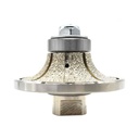 3/4" Radius Vacuum Brazed 75mm Premium Diamond Profile Wheel with 5/8" x 11 Female Threads