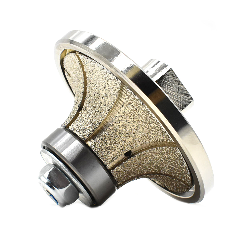 3/4" Radius Vacuum Brazed 75mm Premium Diamond Profile Wheel with 5/8" x 11 Female Threads