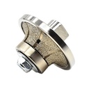 1/2" Radius Vacuum Brazed 65mm Premium Diamond Profile Wheel with 5/8" x 11 Female Threads