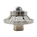 45 Degree 3/8" Vacuum Brazed 65mm Premium Diamond Profile Wheel with 5/8" x 11 Female Threads
