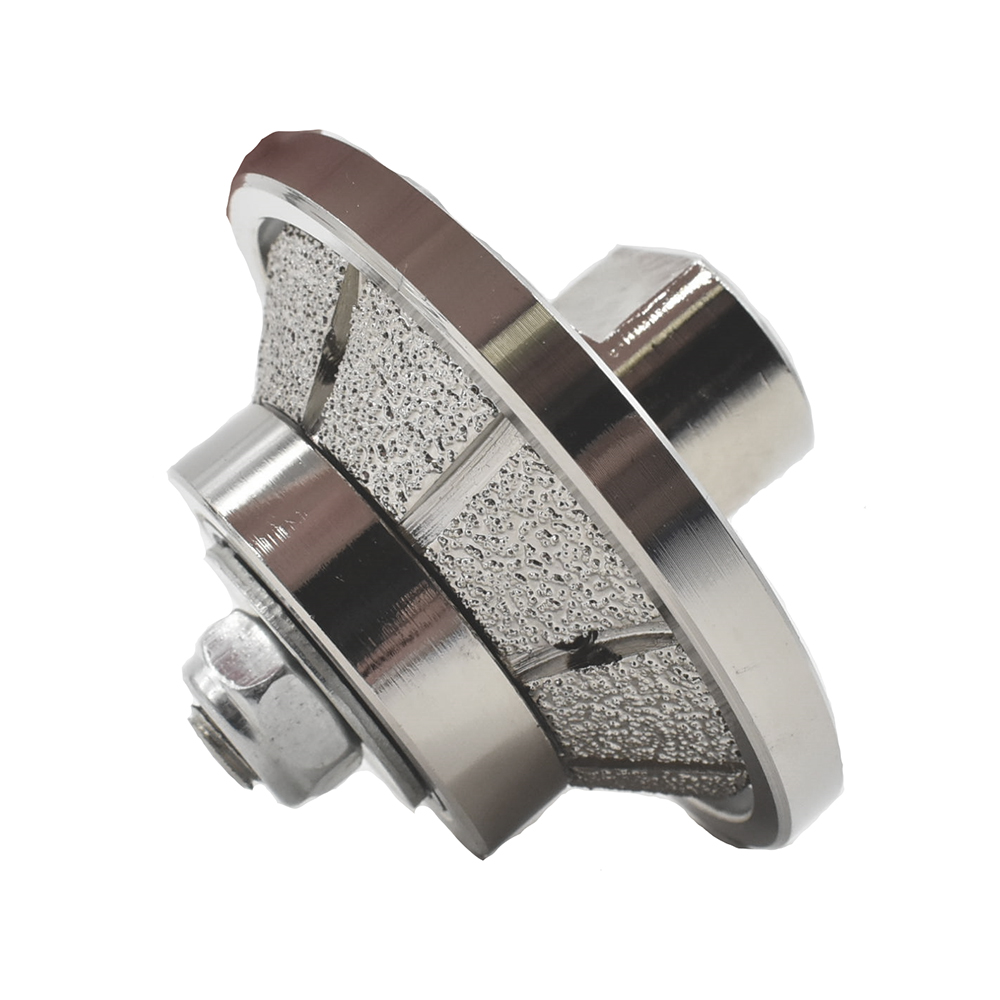 45 Degree 3/8" Vacuum Brazed 65mm Premium Diamond Profile Wheel with 5/8" x 11 Female Threads
