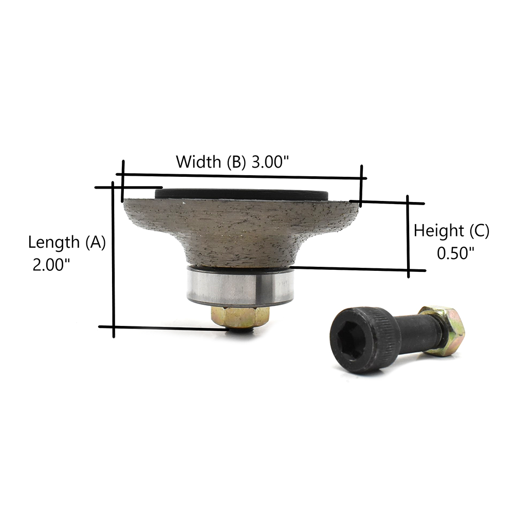 3/4" Ogee Bullnose Vacuum Brazed Diamond Profile Wheel with 5/8" x 11 Female Spindle
