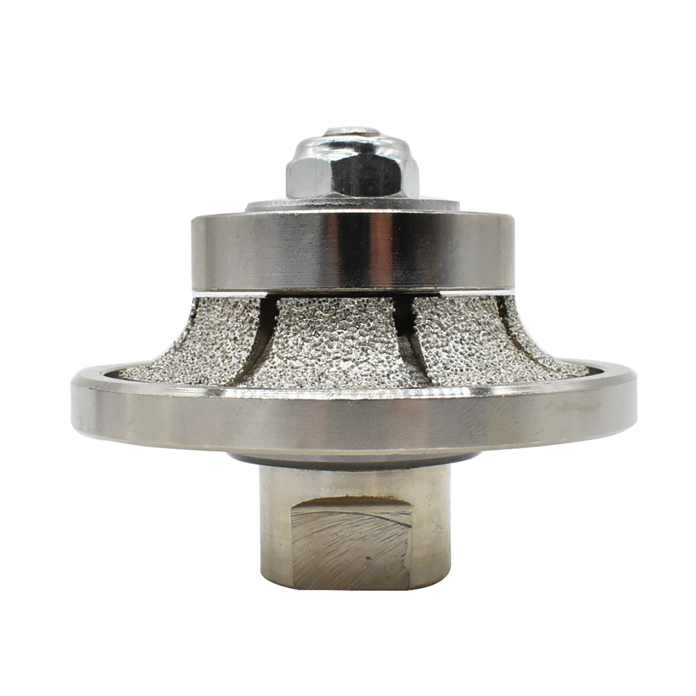 3/8" Radius Vacuum Brazed 65mm Premium Diamond Profile Wheel with 5/8" x 11 Female Threads
