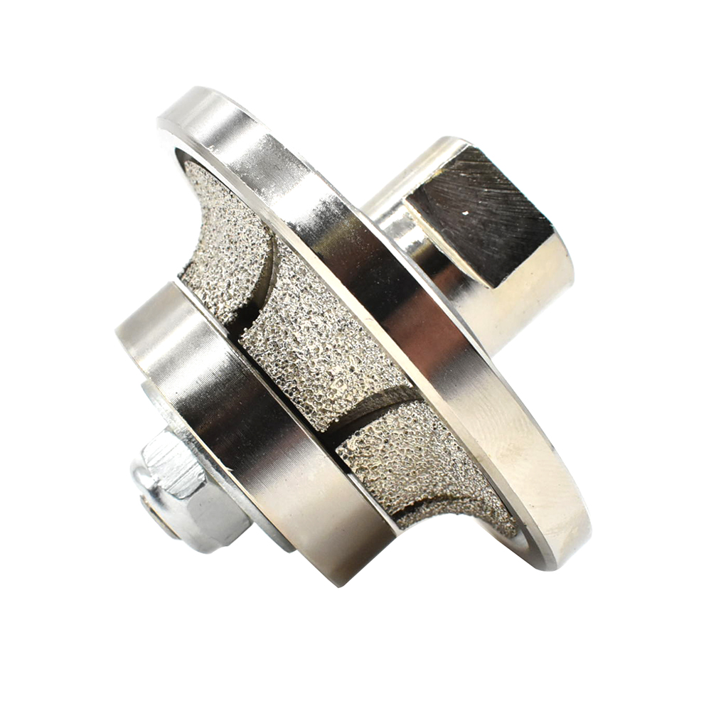3/8" Radius Vacuum Brazed 65mm Premium Diamond Profile Wheel with 5/8" x 11 Female Threads
